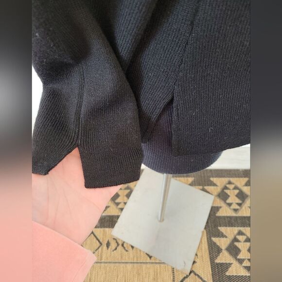 Carine Paris 100% Wool Sweater Black Military Gothic Victorian Size 3 Medium - Picture 11 of 13